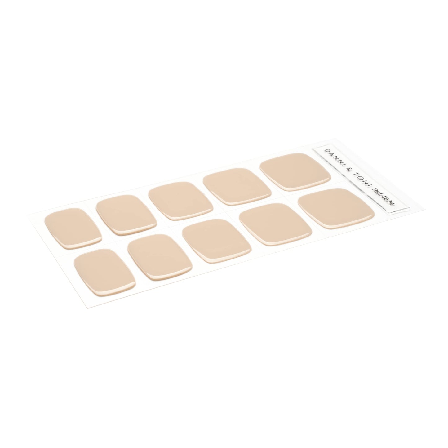 DANNI & TONI Semi Cured Gel Toenail Strips Nude Color (Sweet Coffee Cream) Natural Gel Toenail Stickers Solid Color Toenail Wraps 37 Stickers