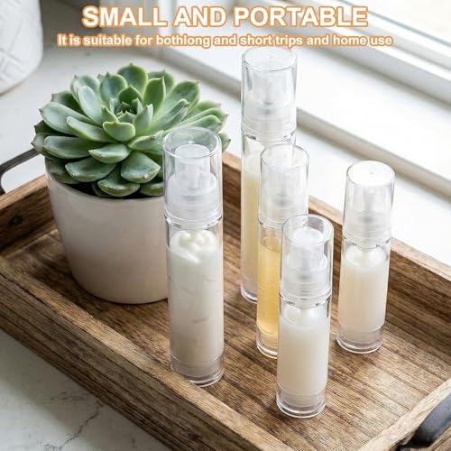 6pcs Airless Pump Bottles Travel Set 5ml 10ml 15ml
