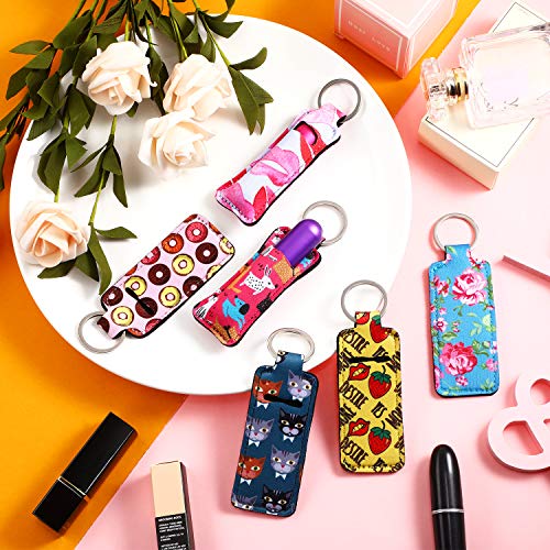 Frienda 12-Pack Lipstick Holder Keychain with Neoprene Sleeve