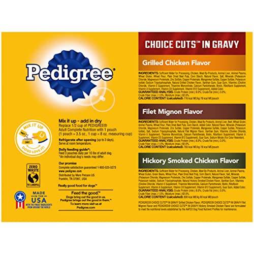 Pedigree Choice Cuts In Gravy Adult Soft Wet Dog Food 18-Count Variety Pack, 3.5 oz Pouches