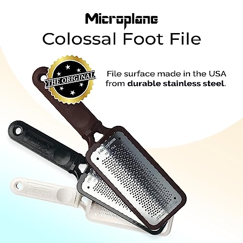 Microplane Colossal Stainless Steel Foot File & Callus Remover, Brown