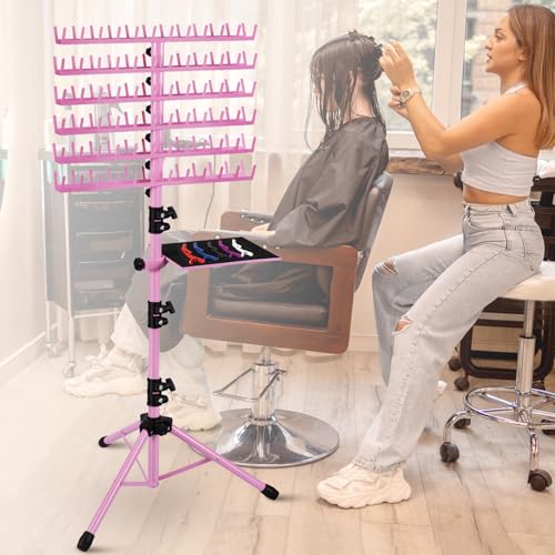 Klvied Braiding Hair Rack 144 Pegs, Adjustable Standing Holder