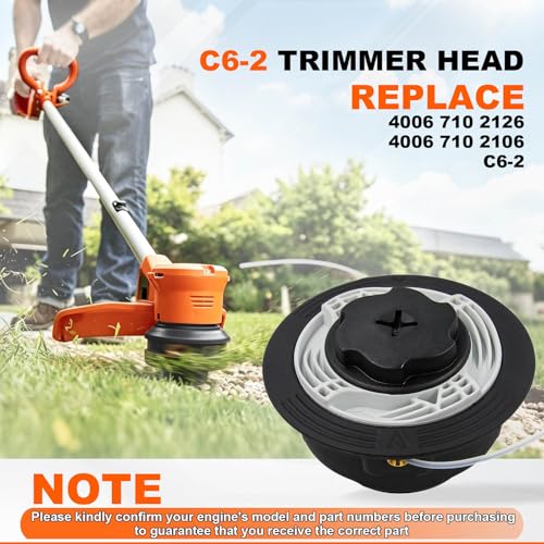 3 Pack C6-2 Trimmer Heads for Stihl FS38 FS40 FS45 FS50 Weed Eater - Bump & Feed Nylon Line