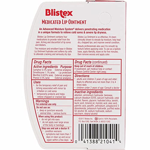 Blistex Lip Medicated Ointment, 0.35 oz (Bundle of 5)