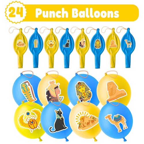 72-Piece Egyptian Party Favors Set with Punch Balloons & Tattoos