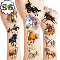 96 PCS Horse Temporary Tattoos for Party Favors