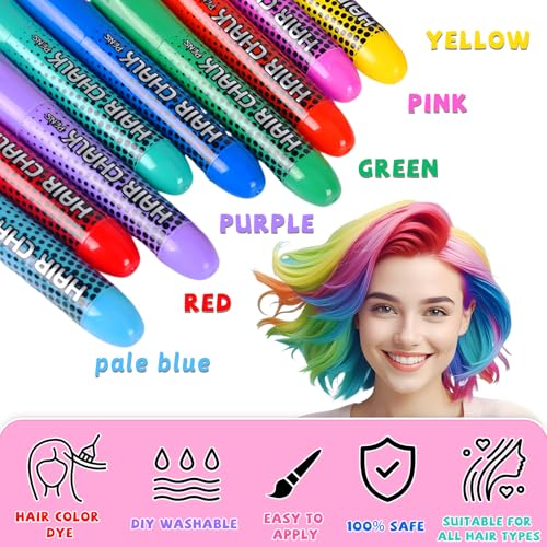 12-Color Washable Hair Chalk for Kids
