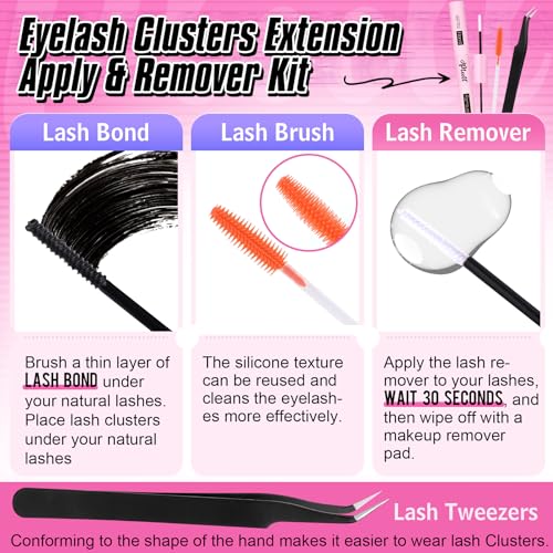 Fluffy Wispy Lash Extension Kit 10-18MM 180PCS Clusters with Bond