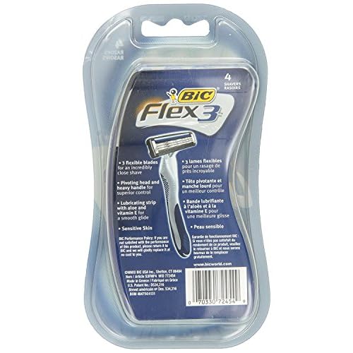 Bic Flex 3 men's shaver, 4 count (2 packs)