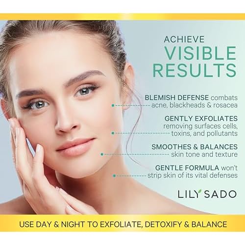 LILY SADO TEA+C¢â Green Tea & Vitamin C Face Cleanser ? Natural Vegan Antioxidant Daily Face Wash with Aloe, Rosehip, Meadowfoam - Gentle Deep Cleansing for Acne, Blackheads, Blemishes. 8 oz