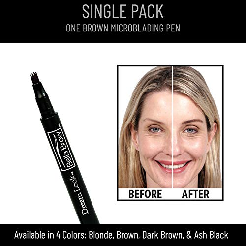 BELLA BROW By Dream Look, Microblading Eyebrow Pen with Precision Applicator (Double Pack - Ash Black) – As Seen On TV, Natural Looking, Smudge Proof, Waterproof, Long Lasting