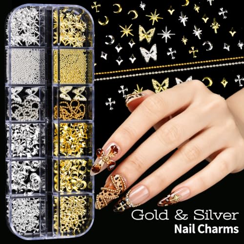 Nail Art Kit with 5 Charm Boxes, 15 Brushes & Dotting Tools
