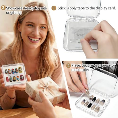 20 Pack Press-On Nail Boxes with Cards & Adhesive Tape