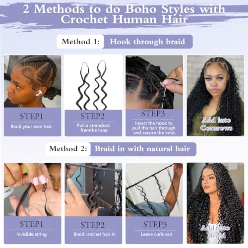 Water Wave Crochet Hair 18 Inch 120g Human Hair Extensions