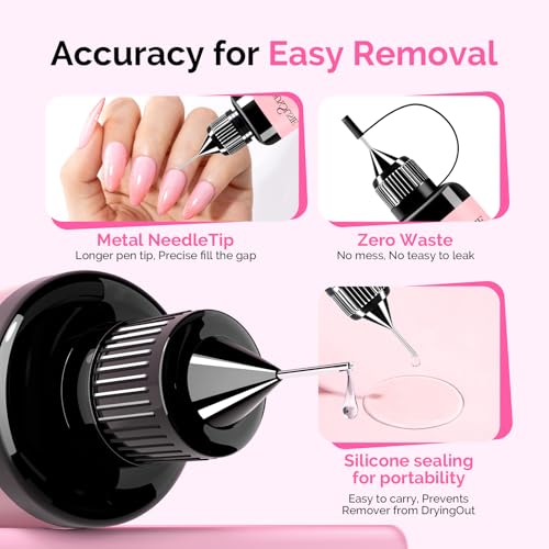 MelodySusie Acetone Free Nail Glue Remover for Press On Nails - 2 Pack (15ml)