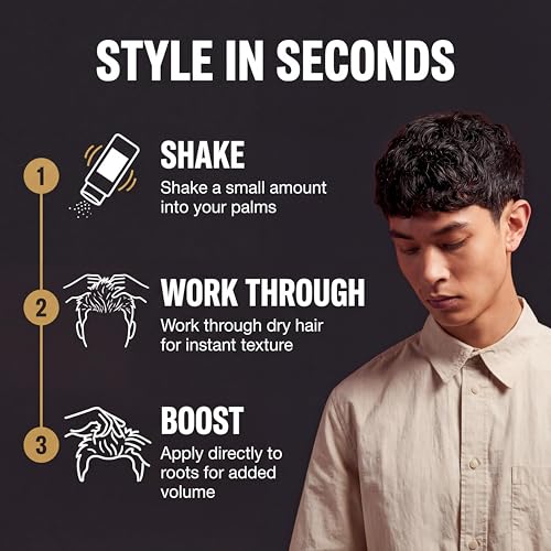 Men's Hair Styling Powder - Instant Volume & Matte Finish - Lightweight Root Volumizer - 20g