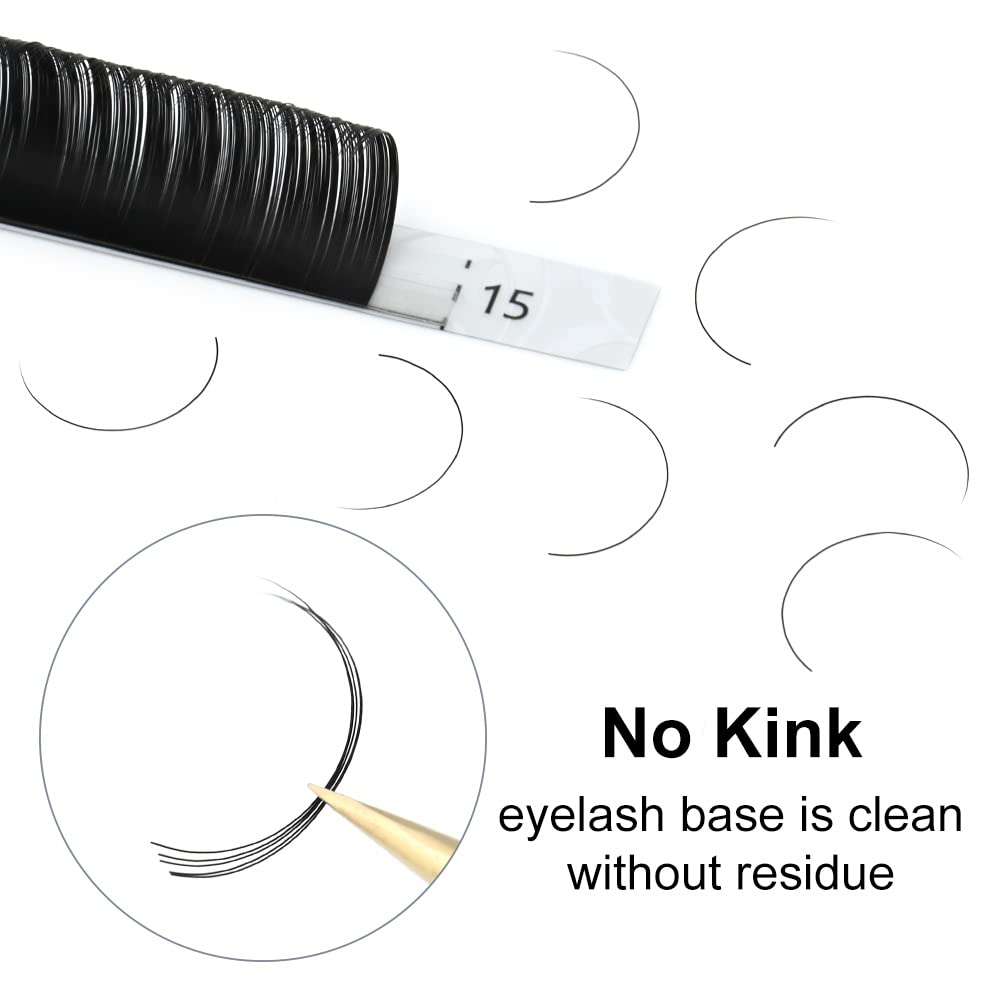 NAGARAKU Eyelash Extensions Individual Lashes 0.07 CC curl 7-15mm Mix Tray Classic Matte Black Soft Natural Faux Mink 16 rows