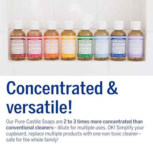 Dr. Bronner's - Pure-Castile Liquid Soap, Made with Organic Oils, 18-in-1 Uses: Face, Body, Hair, Laundry, Pets and Dishes, Concentrated, Vegan, Non-GMO (Lavender, 2 ounce, 2-Pack)
