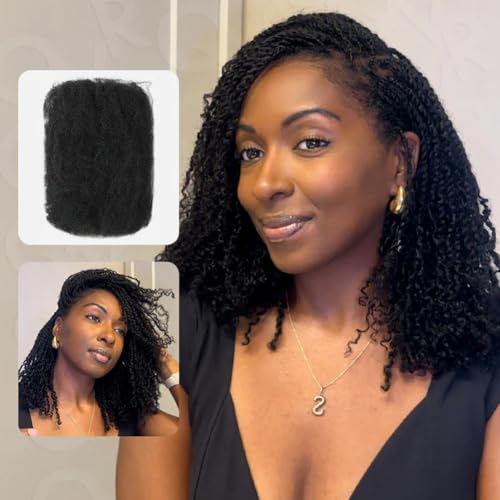 QVR Afro Kinky Human Hair Bulk 50g 12" Dreadlocks Extensions