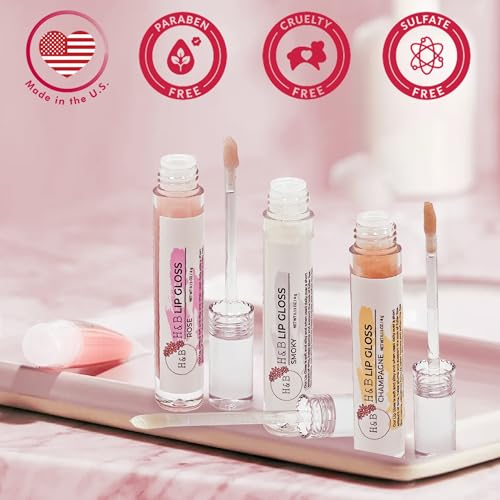 Nicole + Brizee Hydrating Lip Gloss Set - 3 Pack, Non-Sticky Shine