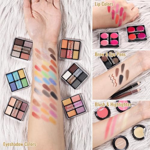 CHARMCODE Makeup Kit Train Case Set - Full Starter Cosmetics Gift Box