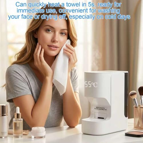 Hot Towel Warmer Machine with 5-Second Heating & Smart Voice Alert