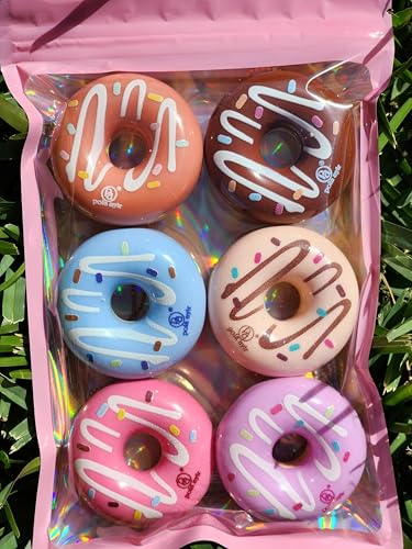 Donut Lip Gloss Keychain Set of 6 - Hydrating Fruit Scented