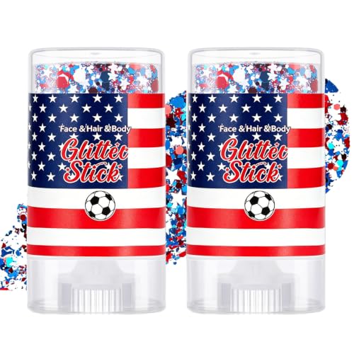 Patriotic Glitter Stick Set - 2PCS Red, White & Blue for 4th of July