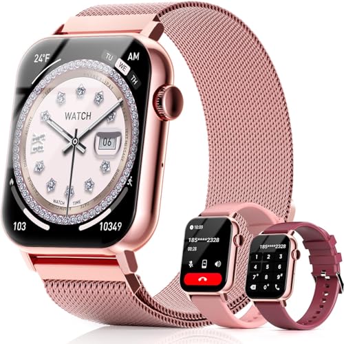 Trendia Smart Watch for Women - 1.83'' HD Fitness Tracker with Bluetooth Calls, Heart Rate & Sleep Monitor, IP68 Waterproof, Pink