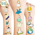 96 PCS Duck Temporary Tattoos for Kids - 8 Sheets