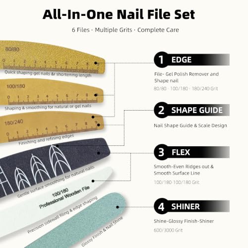 All-in-One Nail Buffer & File Kit - 6-Piece Professional Manicure Set