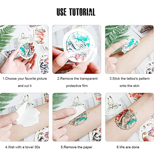 Gold Henna Temporary Tattoos 6 Sheets Waterproof Stickers