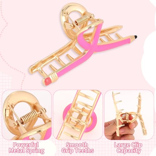 Pencil Hair Claw Clips for Thick Hair - Pack of 3