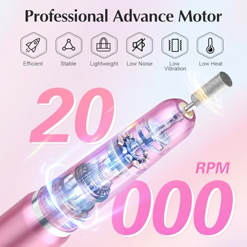 JIASHENG Portable USB Electric Nail Drill Kit for Acrylic Gel Nails