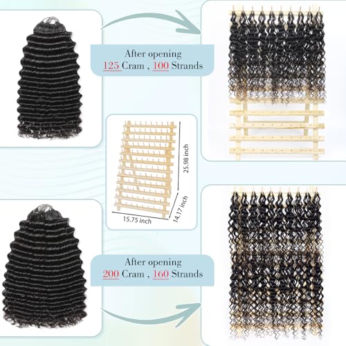 Deep Wave Crochet Hair 20 Inch Human Hair Extensions 200g