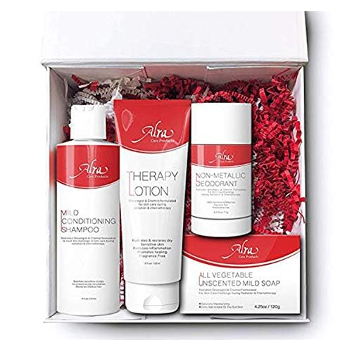 Alra Chemo & Radiation Kit Therapy Skincare Bundle (4-Piece Set) Deep Moisturizing Lotion, Mild Soap, Conditioning Shampoo, Non-Metallic Deodorant | Natural, Soothing Wellness for Cancer Patients