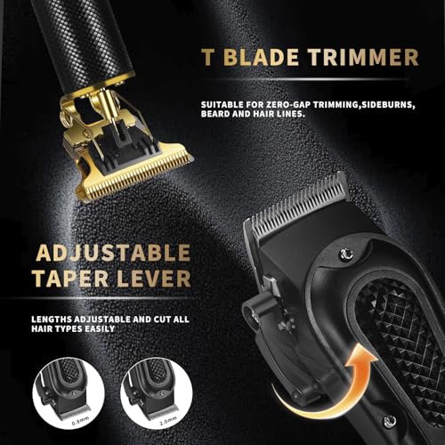 Pebsoa Professional Men's Hair Trimmer Set with T-Blade & Nose Trimmer