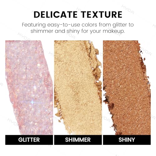 KYDA 10 Colors Glitter Eyeshadow Palette - Shimmer & Matte