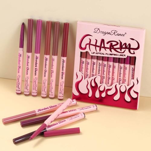 12-Piece Retractable Lip Liner Pencil Set - Waterproof Matte