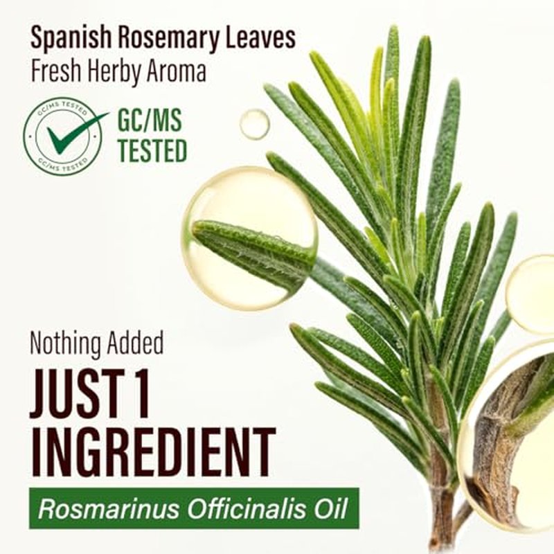 100% Pure Rosemary Essential Oil - 4 Fl Oz for Hair & Skin Care