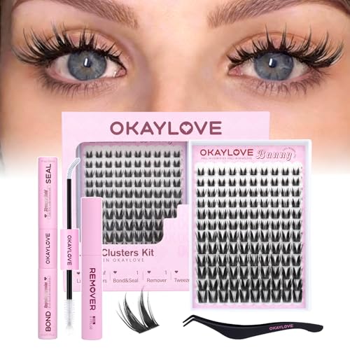 OKAYLOVE Wispy Bunny Lash Clusters Kit | Natural & Playful Eyelash Extensions