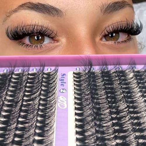 Lash Cluster with Bottom Lashes 14-22mm Long 30D+40D Thick Cluster Eyelash Extensions Flat D C Volume 276Pcs Individual Lashes Soft Wispy False Eyelashes DIY Lash Extension, by Hushlibaby