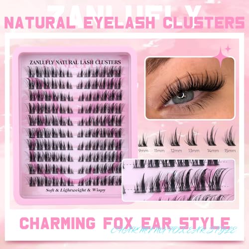 Lash Clusters Kit 120Pcs Fox Eye Wispy Eyelash Extensions