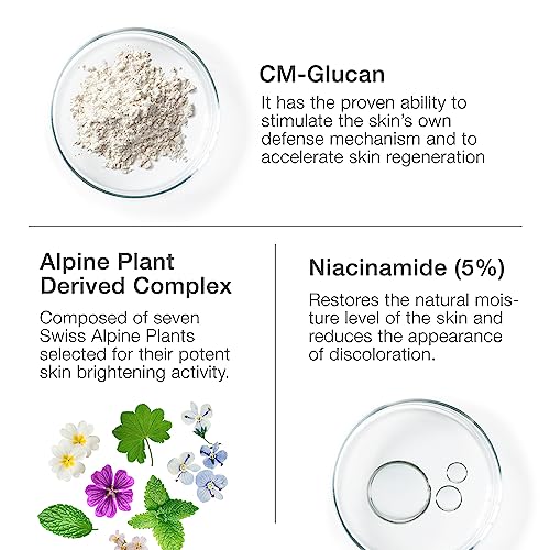 Skincode Essentials AlpineWhite Brightening Total Clarity Serum - Hydrating & Brightening Dark Spot Serum with CM-Glucan, Niacinamide & Swiss Alpine Plants, All Skin Types (1.0 Oz / 30 mL)