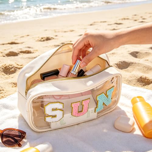Clear SUN Waterproof Makeup Bag for Beach & Pool