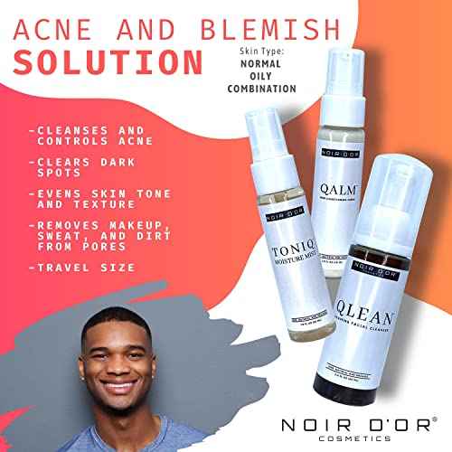 Noir D'or Acne Scar Treatment, Hyperpigmentation Treatment for Face, Normal to Oily Acne Skincare | Three Step Scar Repair Set for Acne Scars and Dark Spot Remover | Breakout Acne Treatment for Scars