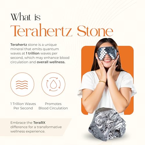 TeraRX¢ç Terahertz Eye Mask ? 100% Authentic Terahertz Stone Eye Mask for Cooling & Heating Therapy ? Easy To Wear Design with Secure Comfort Straps ? Relieves Puffiness, Eyes Fatigue & Fascial Tension