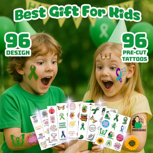96 PCS Motivational Temporary Tattoos - Inspirational Quotes
