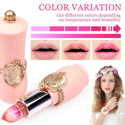 6PCS Color Changing Flower Jelly Lipstick Set - Waterproof