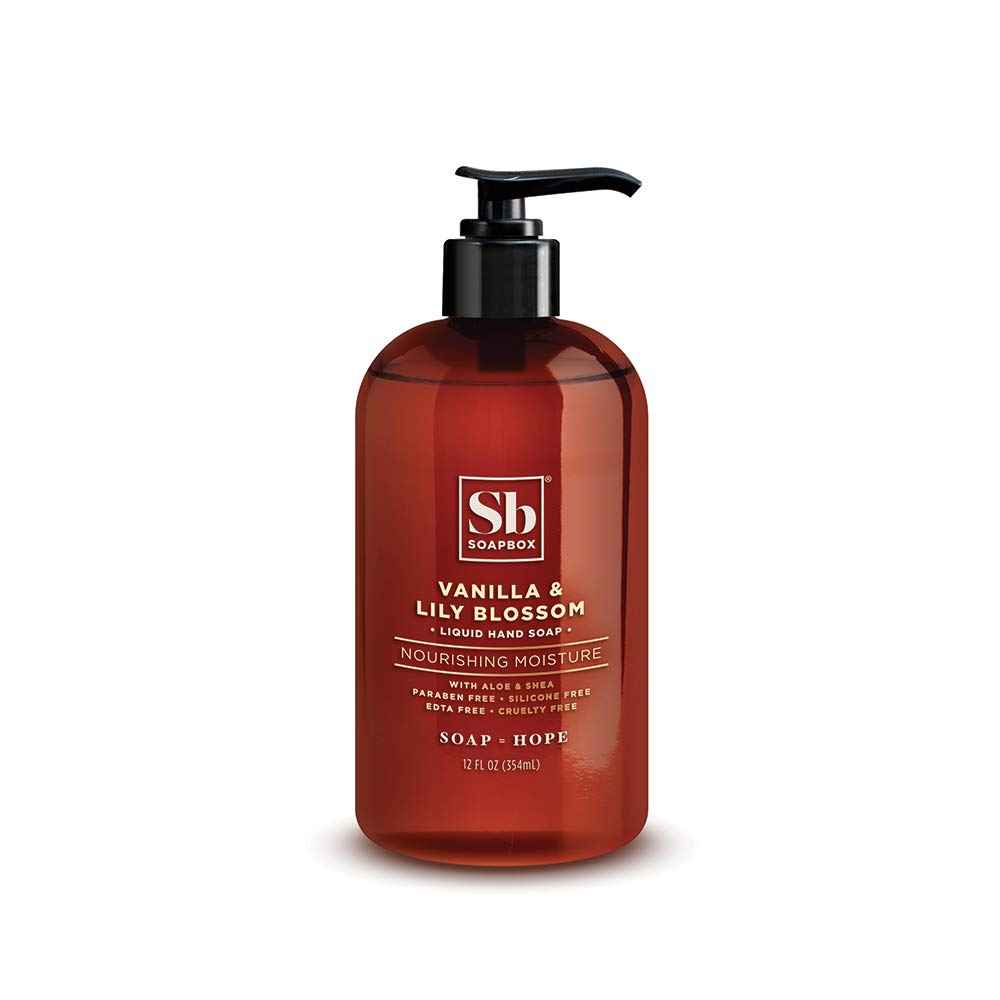 Soapbox Vanilla & Lily Blossom Liquid Hand Soap to Nourish & Add Moisture to Skin, Packed With Shea Butter to Lock-In Moisture - 1 x 340g